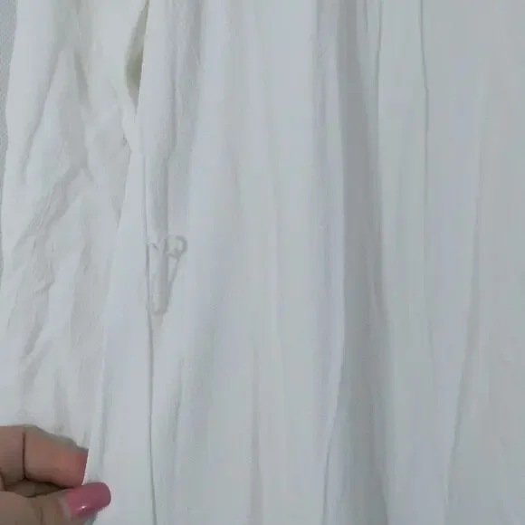 Solika White Asymmetrical Dahlia Dress Lagenlook Minimalist Size L - Picture 5 of 9